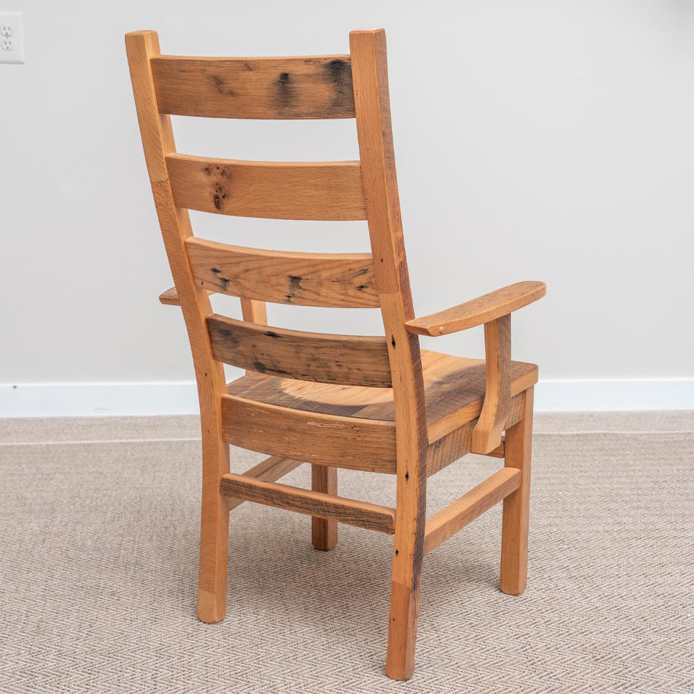 Back of Rustic Dining Chair, Reclaimed Wood