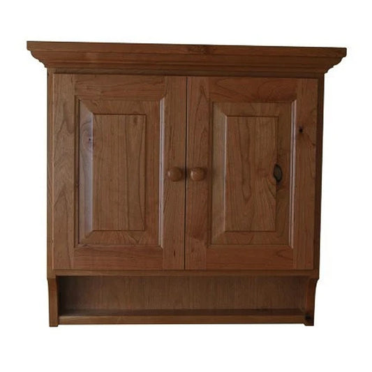 Wooden Medicine Cabinet, Rustic Cherry Wood, Seely Stain