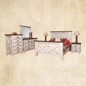 Hand Hewn Barn Style Barnwood Bed Set