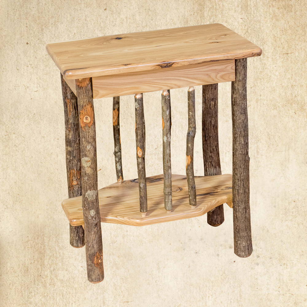 Hickory End Table with 21 24
