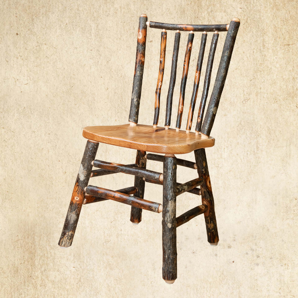 Hickory Stick Back Chair, Straight Top