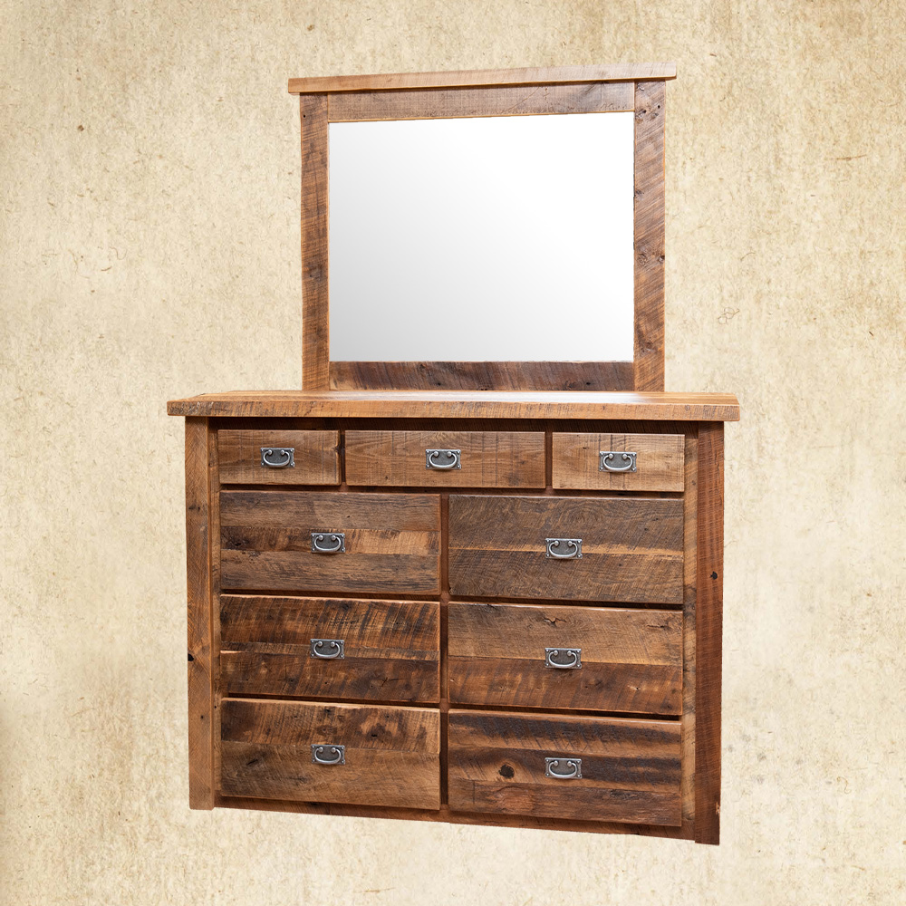 Reclaimed Wood 9 Drawer Dresser