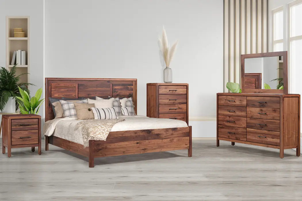 Lena Rustic Walnut Bedroom Set